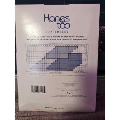 New Hanes Too Day Sheer Control top Pantyhose Style E08 Barely Black Size  3Q