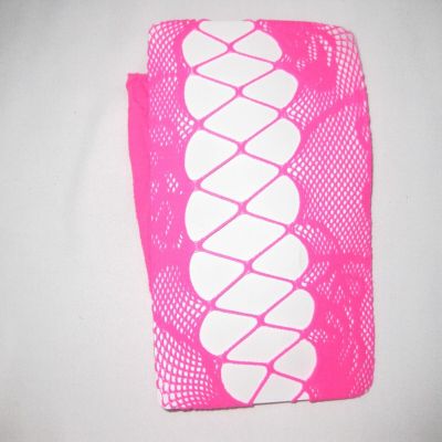 Shein floral fishnet tights w/cutout sides hot pink nip kawaii 80s