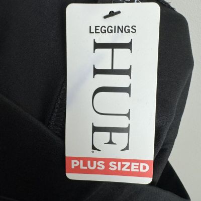 Hue Black Gold Metallic Tuxedo Stripe Ponte Leggings Plus Size 2X U19854Q