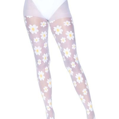 Women Seamless Sheer Pantyhose Daisy Patterned Tights Stockings Sexy  7752