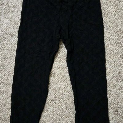 ChicbyH.I.S. Black Lace Mesh Sheer Pullup Stretch Legging Straight Leg Sz Large