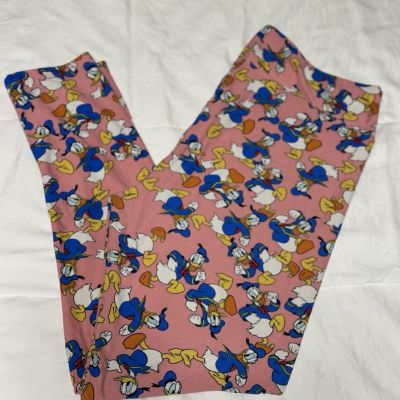 LuLaRoe Donald Duck Leggings Pink Size TC