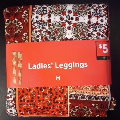 Ladies MEDIUM (8-10) Leggings Cute *Floral Pattern* Soft, Comfortable, Stretchy