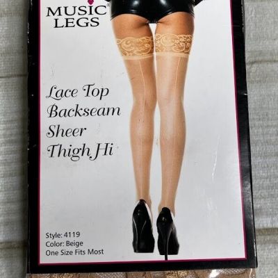 New Music Legs Women's Notice me Tonight Thigh Highs One Size Nude NWT A6415