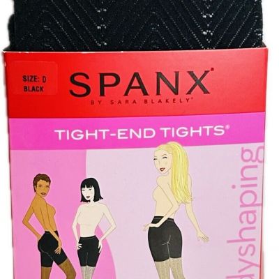 SPANX Size D Black Patterned Illusion Stripe Tight End Tights Body Shaping