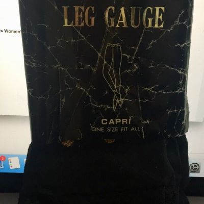 Leg Gauge Capri Black Pattern Tights : One Size Fits All - New ~ Free Shipping