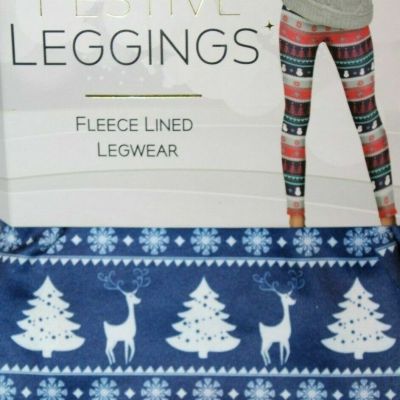 Women's Christmas Holiday Festive Fleece Lined Legwear Leggings  Pick Your Style