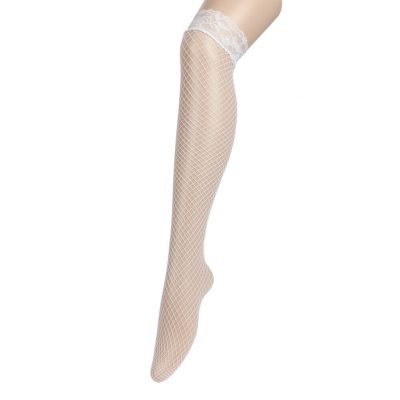 Women Lace Sexy Garter Belt  Underwear + Silk Fishnet Thigh-Highs Stockings Set