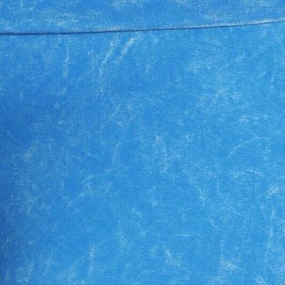 Chatoyant Plus Size  Mineral Wash Fold Over Waist Blue Azure 3XL