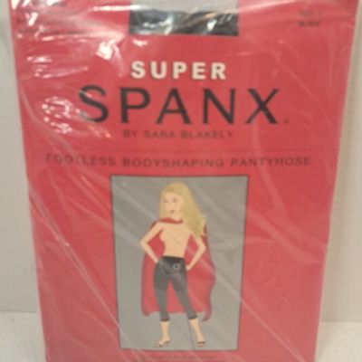 Super Spanx by Sara Blakely Footless Body Shaping Pantyhose Size C Black - NEW