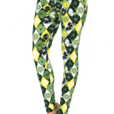 Ladies Super Buttery Soft Leggings - Luck of the Irish Lime