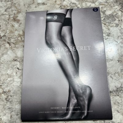 Victoria's Secret VERY SEXY Crystal Stockings Thigh Highs Noir Navy VS Medium