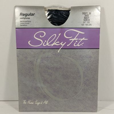Silky Fit Regular Pantyhose Sandalfoot Navy Size B USA