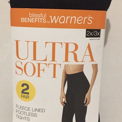 BLISSFUL BENEFITS  by WARNERS FOOTLESS Thights-Fleeced Lined pack of 2 Size Xl