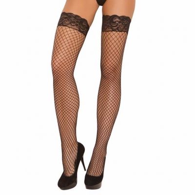 Lace Top Fence Net Thigh Highs Silicone Stay Ups Diamond Stockings Hosiery 1757