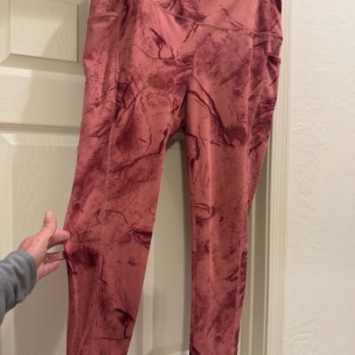 CHICO'S ZENERGY Rose Swirled Mirage Pocket Leggings Size 3 16/18