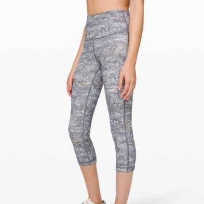 LULULEMON Speckled Wunder Under Crop Leggings 8 Yoga Gym Workout