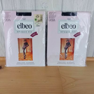 2 Pairs Elbeo Support Class I Light Opaque Fit Support Tights, Black Nylons