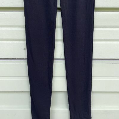 New Zara Women Black Semi Sheer Skinny Fit Leggings Elastic Band Size S #7155A