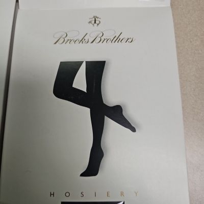2 Brooks Brothers NEW opaque satin denier 90 navy blue M tights-Made in Italy