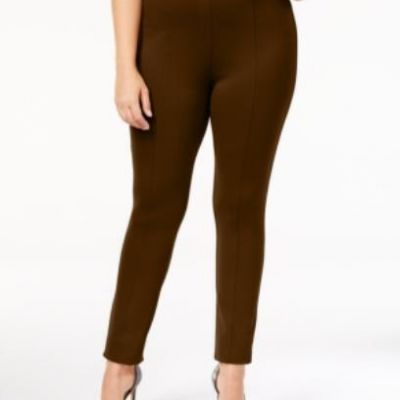 Style & Co Womens Ladies Brown Seamed Ponte Leggings Pants  Plus Size 22W NEW