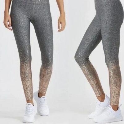 Beyond Yoga Alloy Ombre High Waisted Ankle Leggings Gray Metallic Rose Gold M