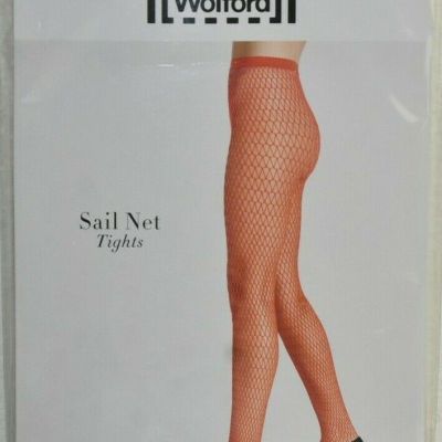 $67 NEW Wolford SAIL NET FISHNET TIGHTS Matte Finish Petal Pale Pink Rose S