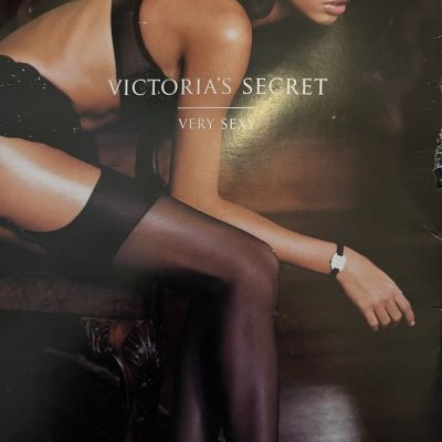 Victoria's Secret Very Sexy Classic Sheer Garter Stocking BLACK Size B
