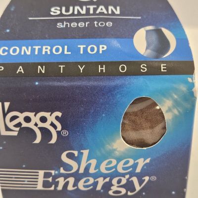 1998 Leggs Sheer Energy Control Top Panty Hose Q Suntan Sheer Toe NEW