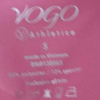 VOGO Athletics Capri Cropped Workout Leggings Small Dusty Pink, Lattice Side