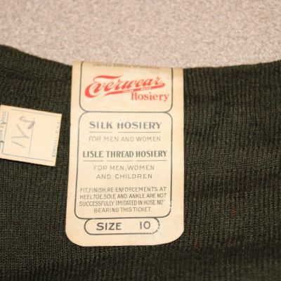 NOS Vintage 1920's Women's Everwear Silk Hosiery Sz 10 for Men and Women