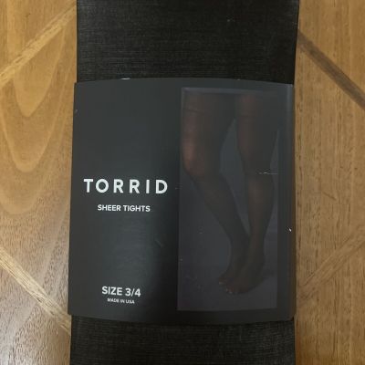 New Black Torrid Sheer Tights Sz 3/4 (Sz 22-26) Black Semi Sheer 3x