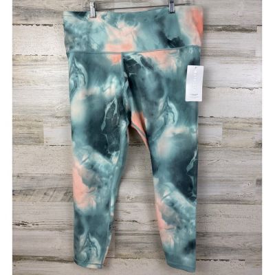 Athleta womens plus 2X elation printed 7/8 tight legging new blue workout