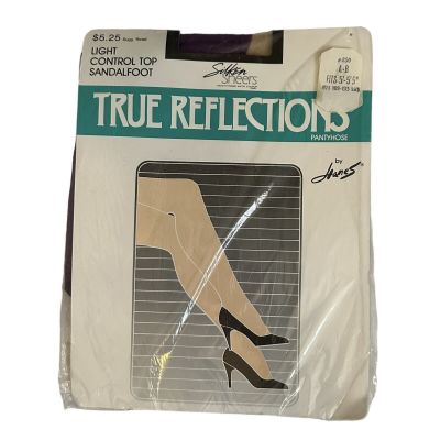 Vtg Hanes Womens True Reflections Silky Stockings Pantyhose PURPLE Size SMALL