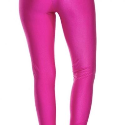 Hot Barbiecore pink stretchy shiny leggings pants Y2K 80’s 2000 Party O/S Barbie