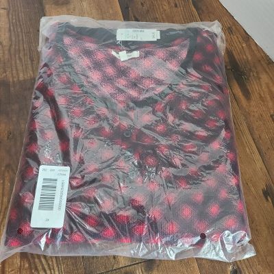 Maurices Red & Black Plaid Top & Leggings Sleepwear Size 2X (A4)