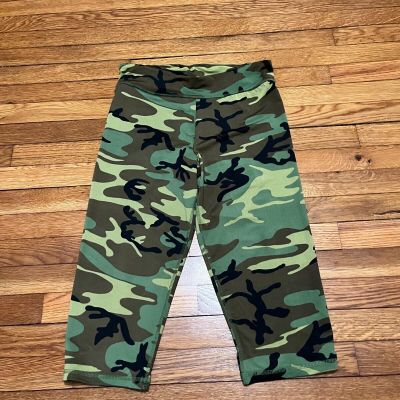 Womens Camo Leggings Stretchy Body Full Shaper Army Spandex Thin Workout Large