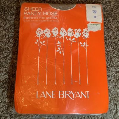 Vintage Lane Bryant sheer pantyhose, color taupe, size: 3X
