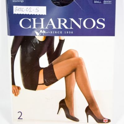 CHARNOS 24/7 15 Denier 2 pairs Stockings BLACK Size Small Made in Italy