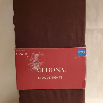 NEW Merona Plus Size 1X/2X 5’5”-5’11” 190-245 lbs Opaque Rich Brown Tights