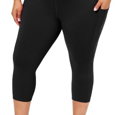 Plus Size Leggings with Pockets for Women, High Waisted Black XX-Large,