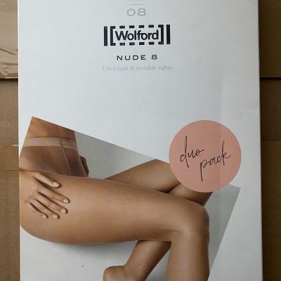Wolford Nude 8 Duo Pack Tights (Brand New)