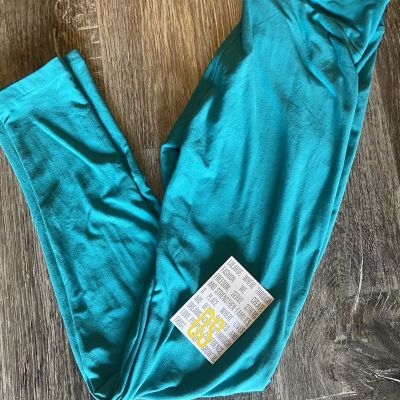 Lularoe OS One Size Leggings Solid Aqua bright color   new with tag