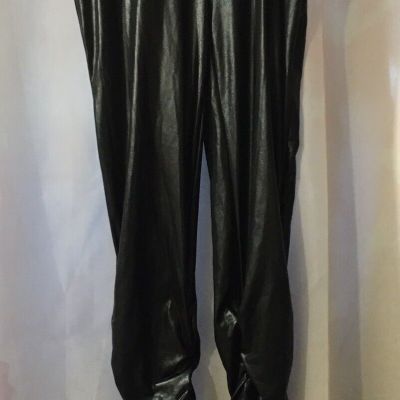 Cool Miley Cyrus/Max Azria Wet Look Gothic Black Leggings Size M NEW