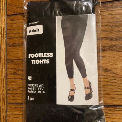 Amscan BLACK Footless Tights  Adult Work School Casual Halloween Dress Up - New