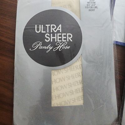 crystal sparkle And Ultra Sheer pantyhose MED/TALL 4 SETS NEW NUDE/Ivory Read