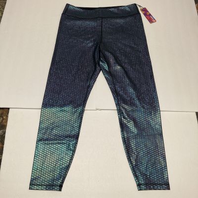 Women’s Leggings Tummy Control Workout Mermaid High Waisted XL(14) Shimmering