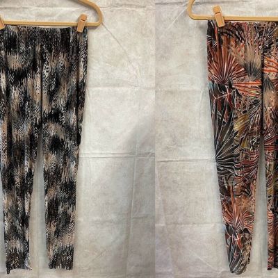 Lot of 2 World Brother Fashion Women's Leggings Multicolor Size 2XL