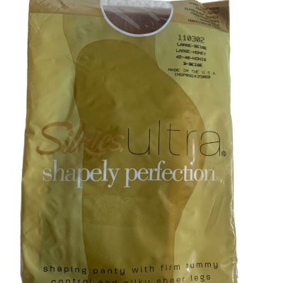 Silkies Ultra Shapely Perfection 110302 Sz Large Color honey/beige - New