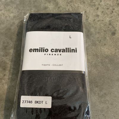Emilio Cavallini Tights Polkadot Grey Pantyhose 27746 Size Large